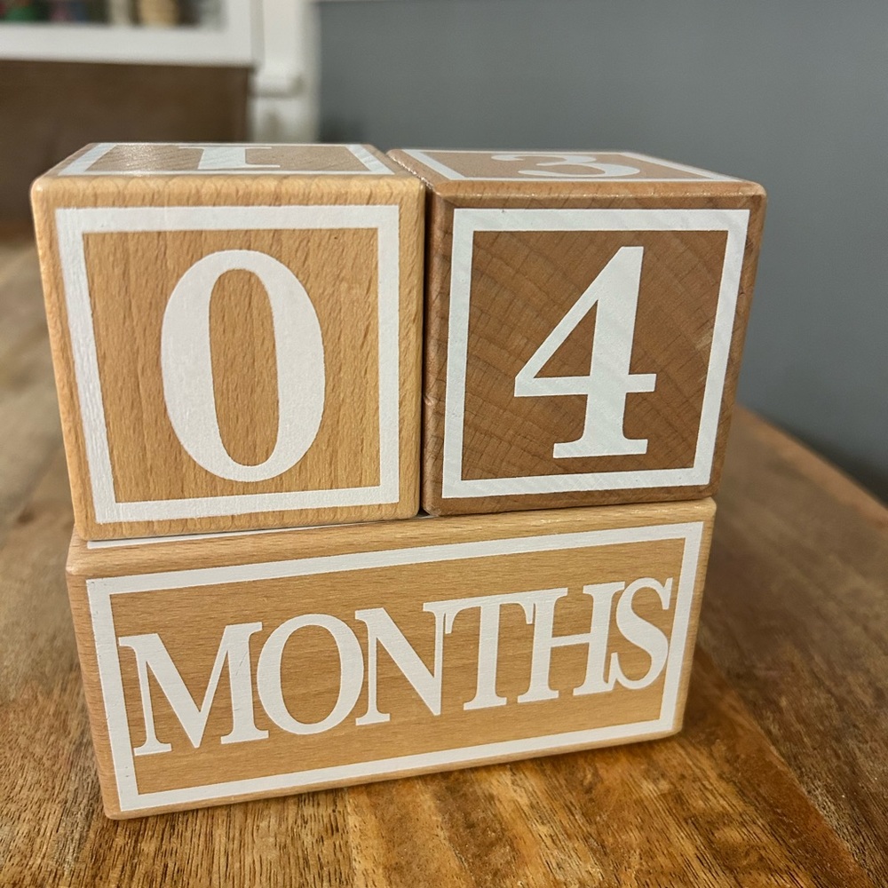 Baby wooden milestone blocks
